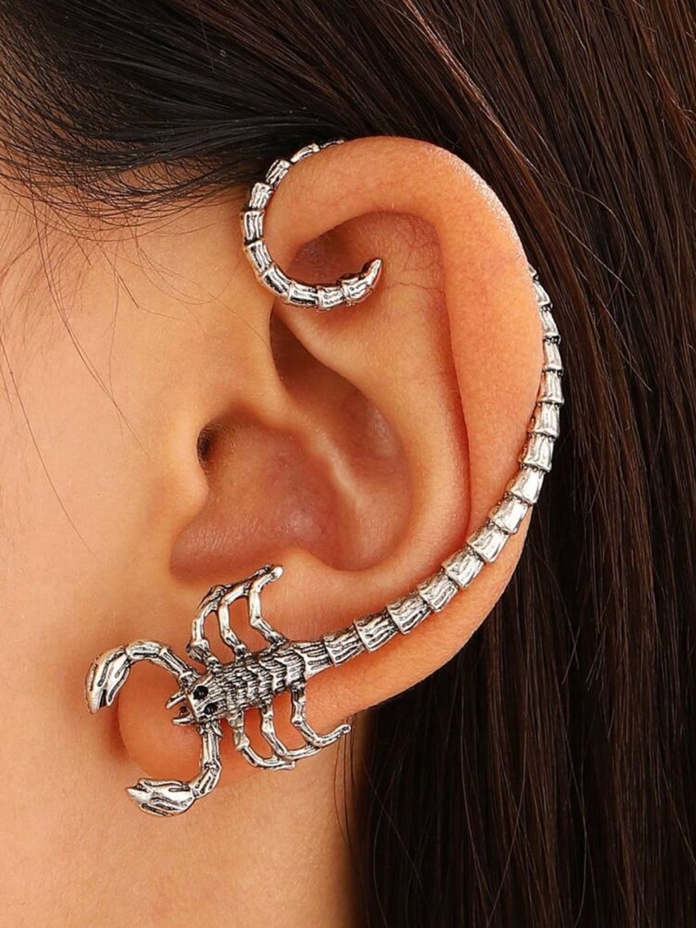 Silver Scorpion Ear Cuff